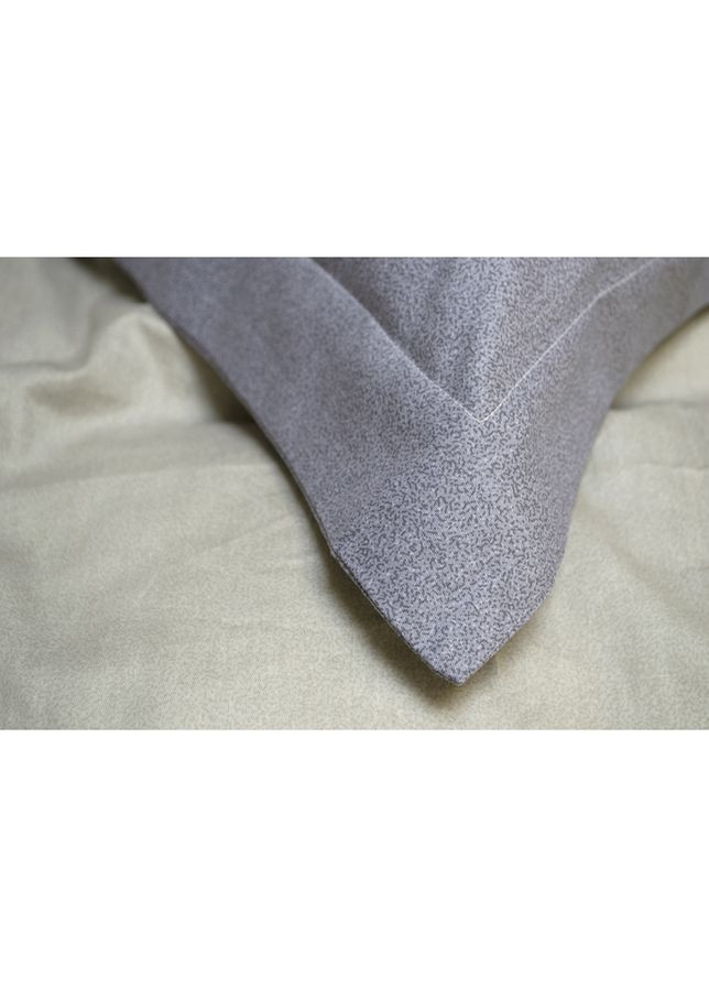 Постельное белье сатин Home - Basic Line серый/олива евро Lotus (283324688)