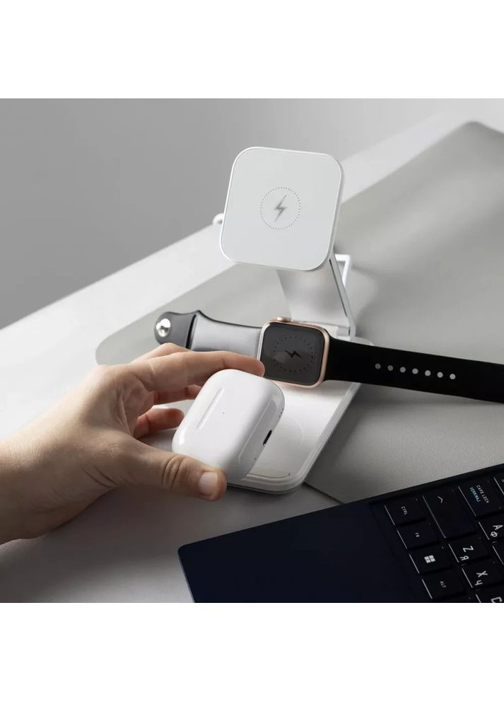 Бездротовий ЗП Energy Fold 3 in 1 для Android/Samsung/Apple/iPhone White Proove (372474686)