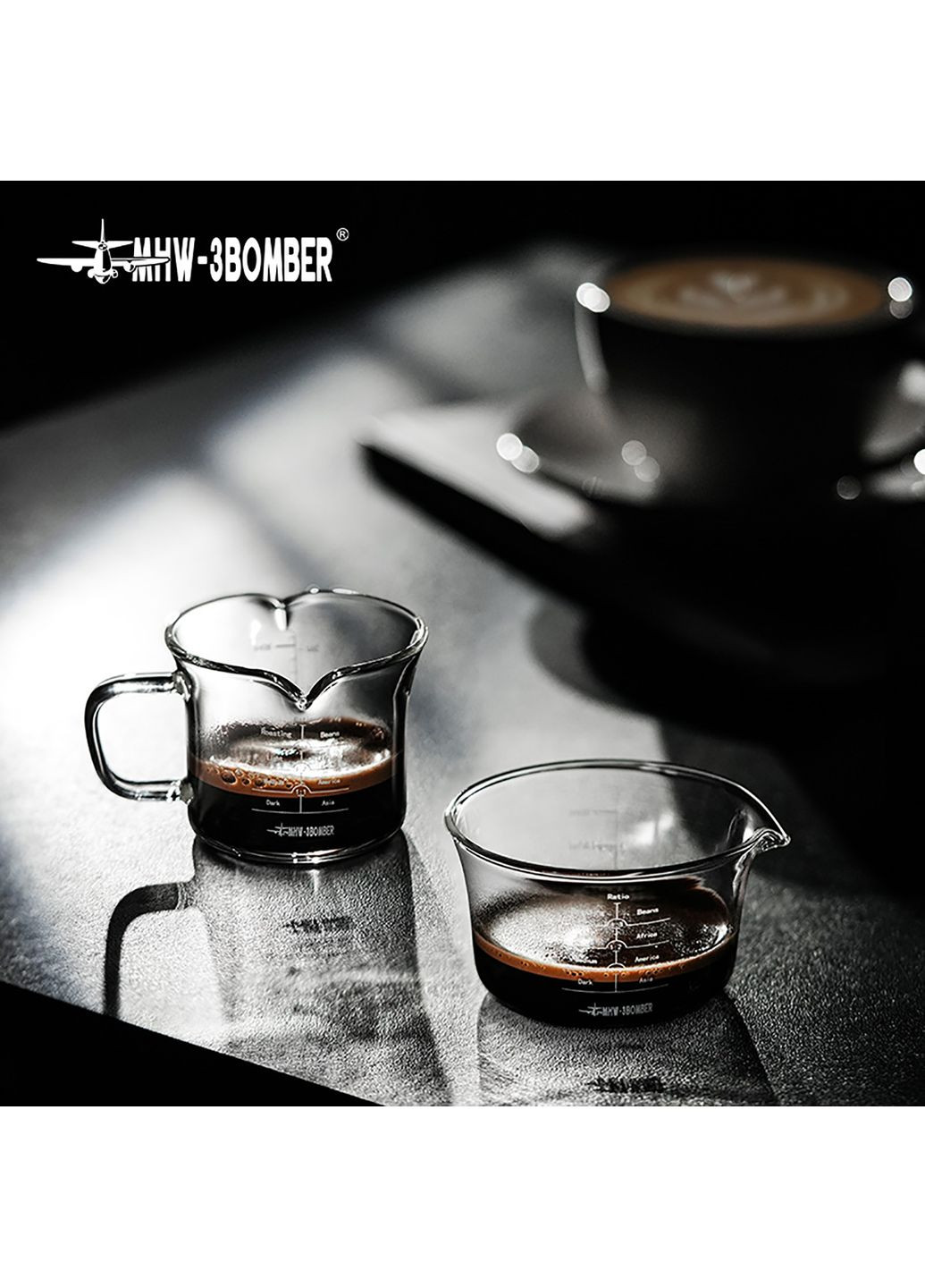 Мірна скляна ємність з подвійним носиком для еспресо Glass Measuring Cup 120 мл Мультиколор (G6588C-OS) MHW-3BOMBER (361308359)