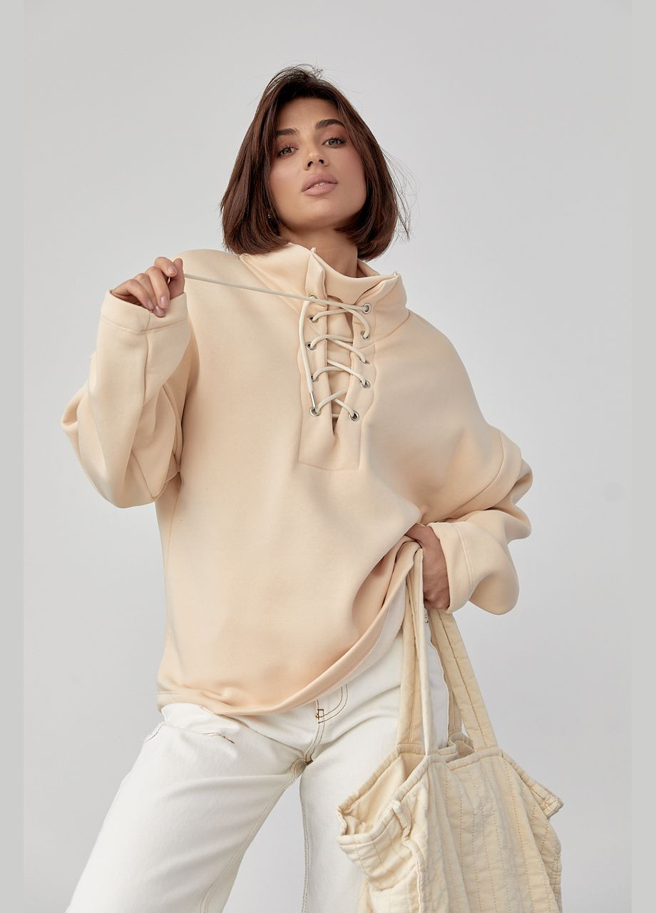 Теплый свитшот со шнуровкой на горловине 05141 Lurex (280910591)