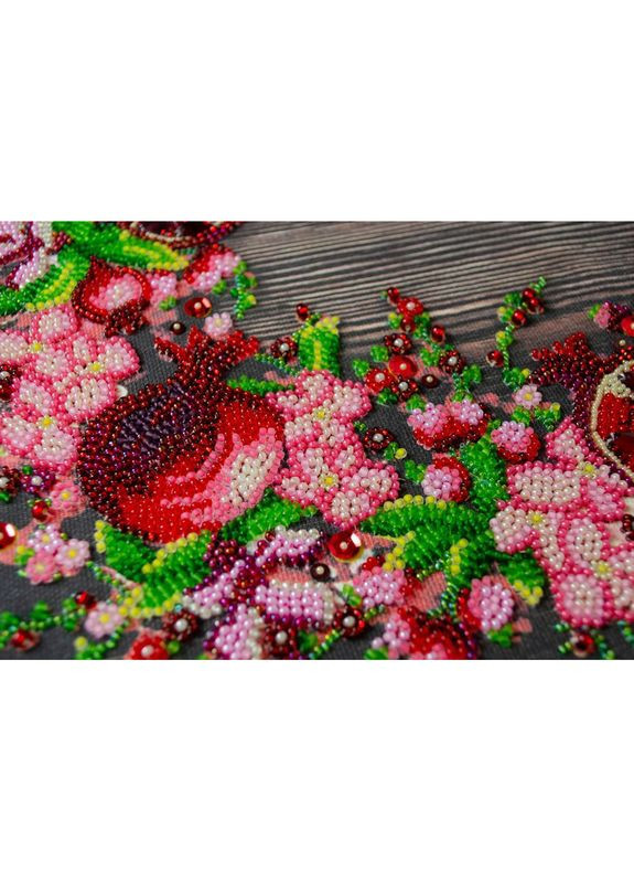 Набор для вышивания бисером «Красные гранаты» AB-890 на натуральном холсте Abris Art (305231803)
