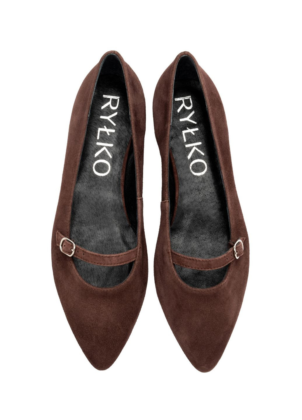 Женские балетки Rylko | коричневые натуральная замша (299810039)