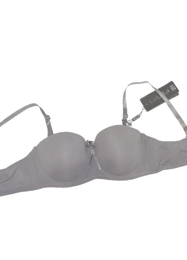 Серый балконет гладкий бюстгальтер анжелика пуш-ап балконетт чашка в серый LuLoLa с косточками