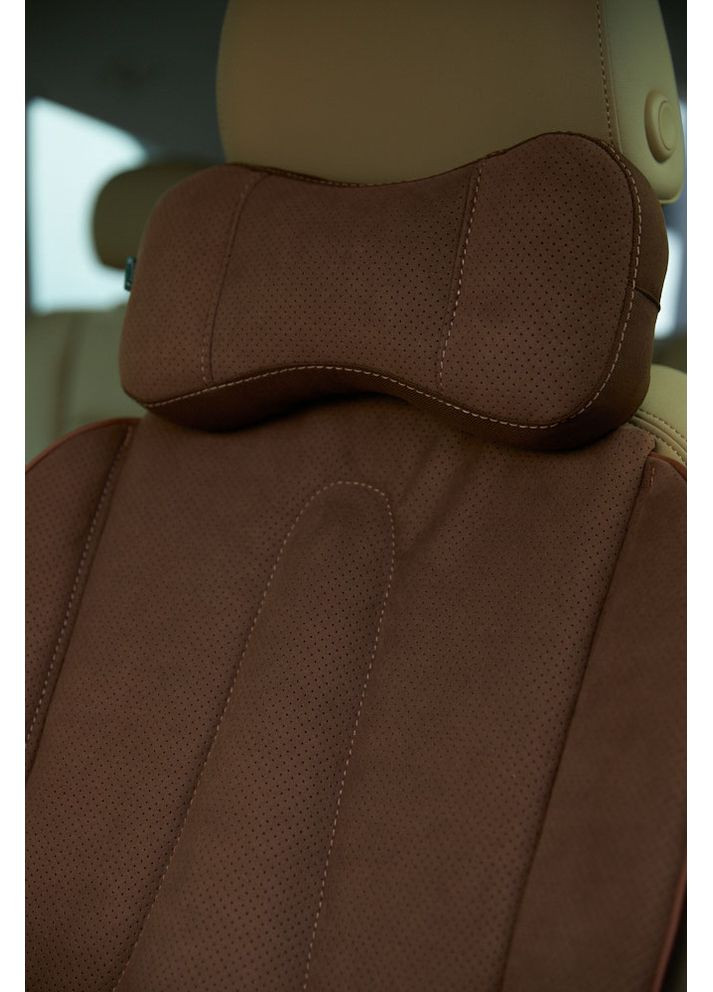 Топовий комплект з натуральної алькантари Ekkoseat 3. Коричневий. AV-123AL-401 Ekko Seat (353718794)