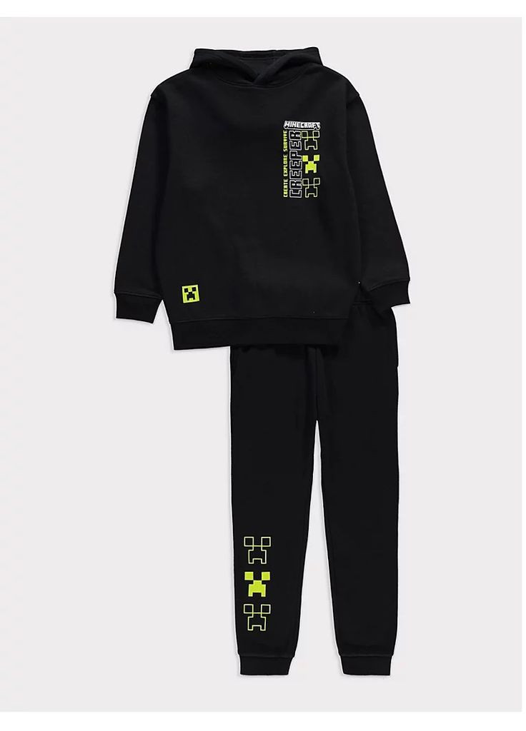 Черный демисезонный костюм на флисе майнкрафт черный George