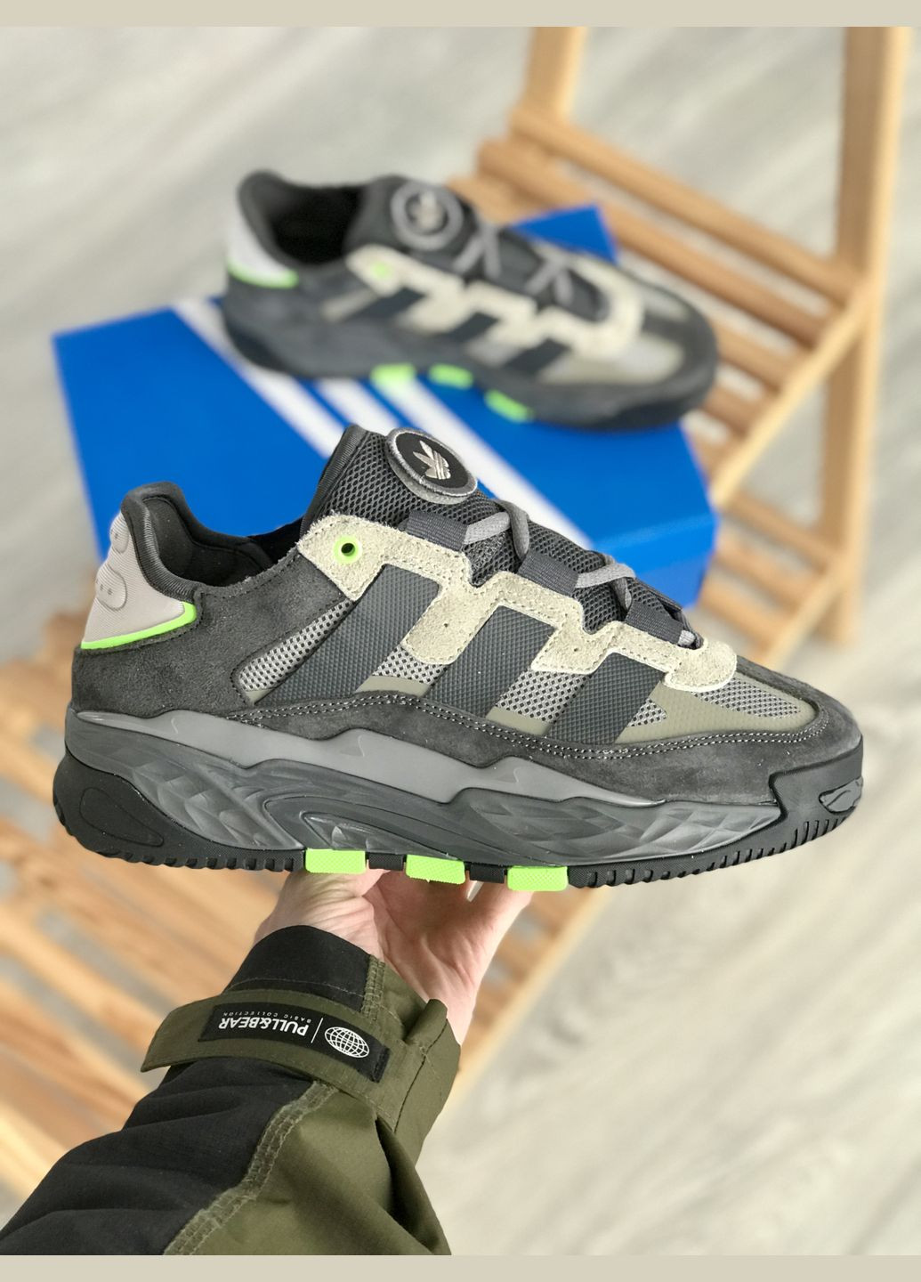 Сірі Осінні кросівки чоловічі adidas niteball gray | адідас найтбол сірі No Brand