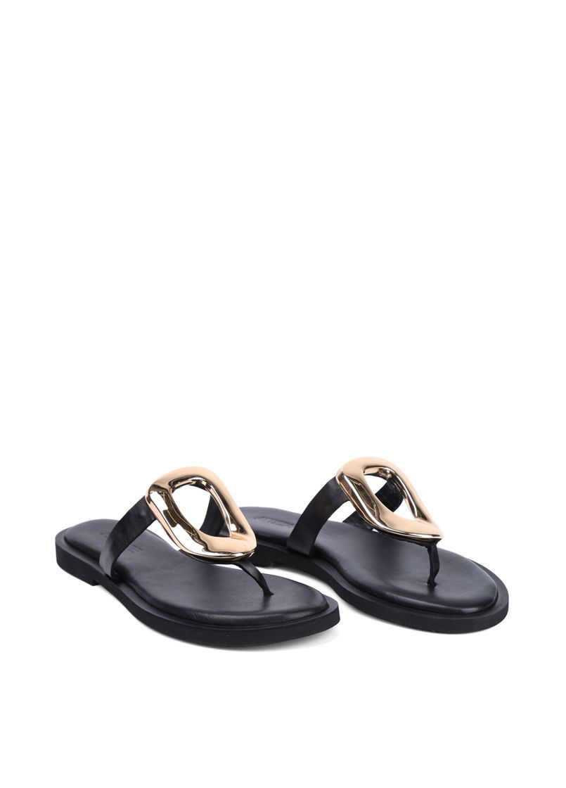 Жіночі Шльопанці 454-04 Чорний Шкіра Attizzare (330179844)