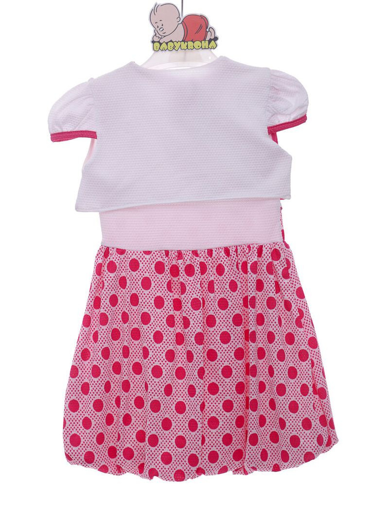 Рожева сукня з коротким рукавом з болеро в рожеве горошок 98 см (42659) BABYKROHA (323469358)