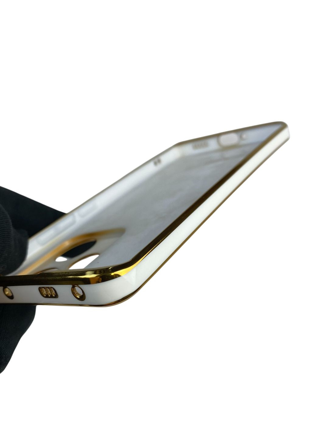 Чохол для Redmi Note 13 Pro Plus з кільцем MagSafe із золотою окантовкою на сяомі редмі нот 13 про плюс білий gs1 Xiaomi (366232577)