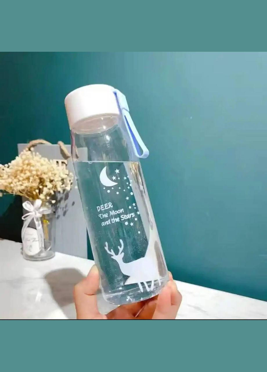 Голубая, прозрачная, ударопрочная, спортивная бутылка для воды. 560 мл. No Brand (270856085)