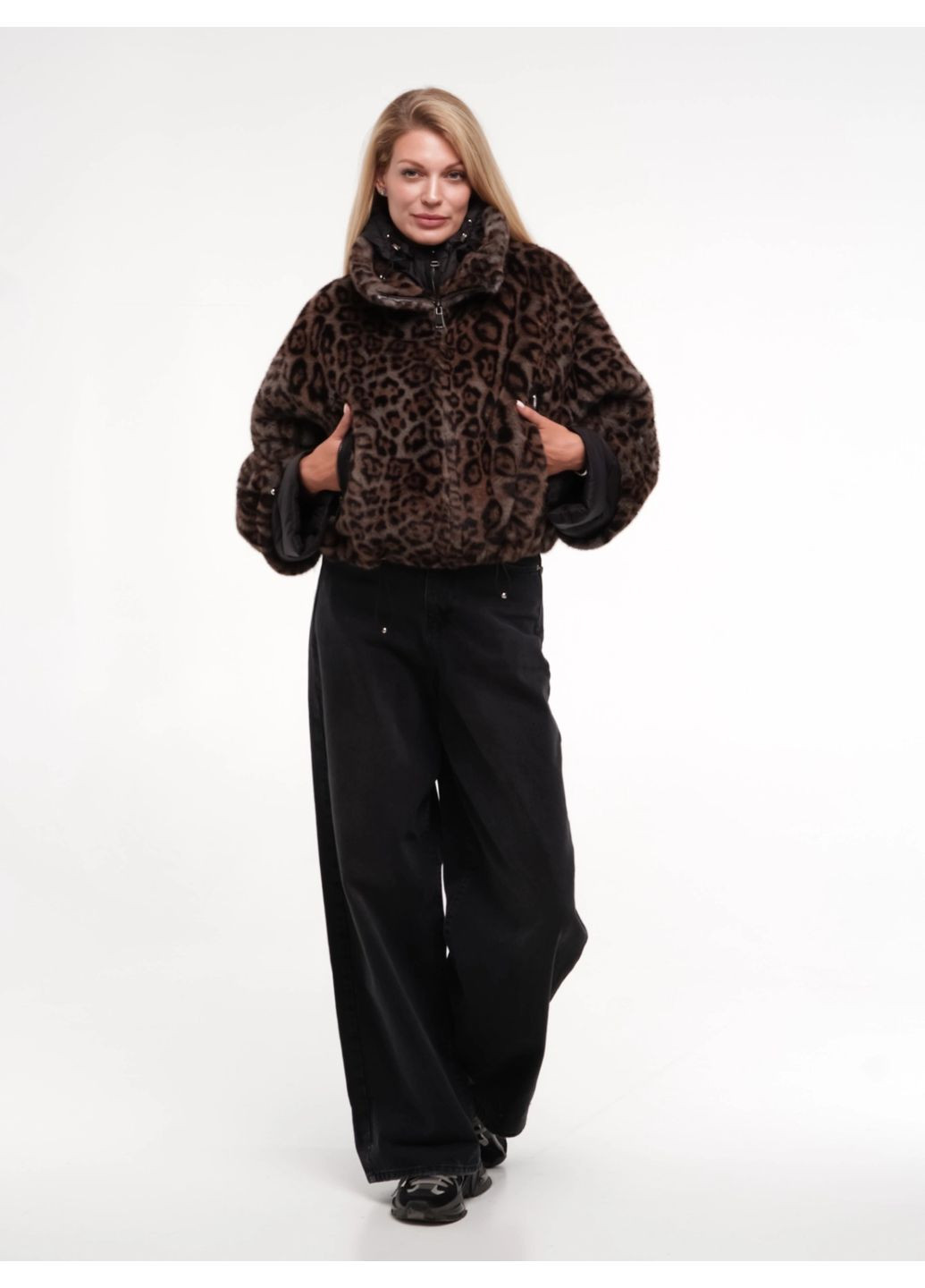 Шубка леопардовая с жилеткой Alberto Bini (370050360)