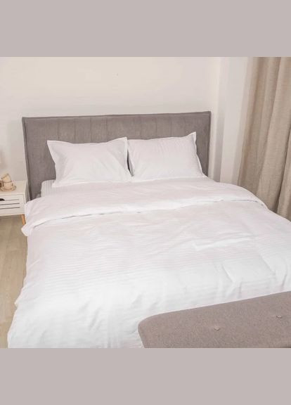 Постельное белье Tiare сатин страйп Белая двуспальная Viluta (297569415)