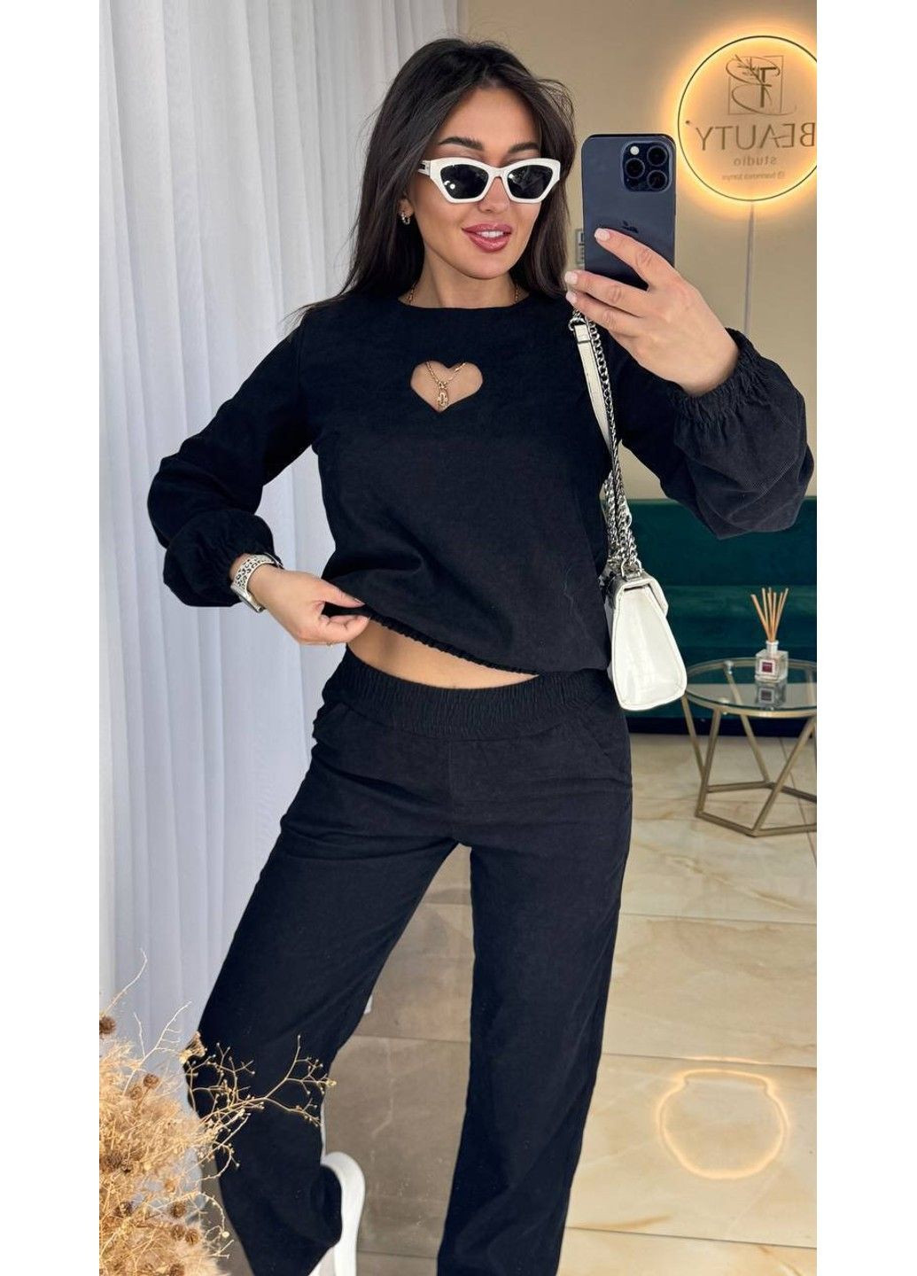 Жіночий костюм з вельвету Мод 283 Чорний Україна (351492044)