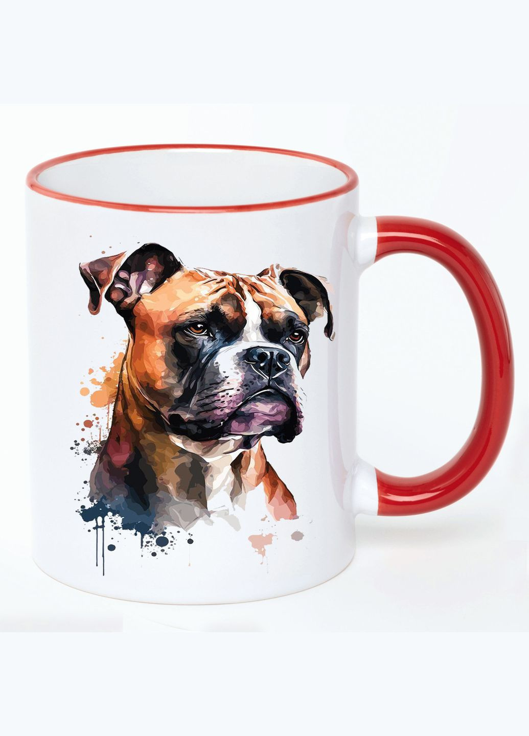 Чашка Dogs (кухоль, кухоль) #016 Біла з Червоною ручкою 330 мл No Brand (322716749)