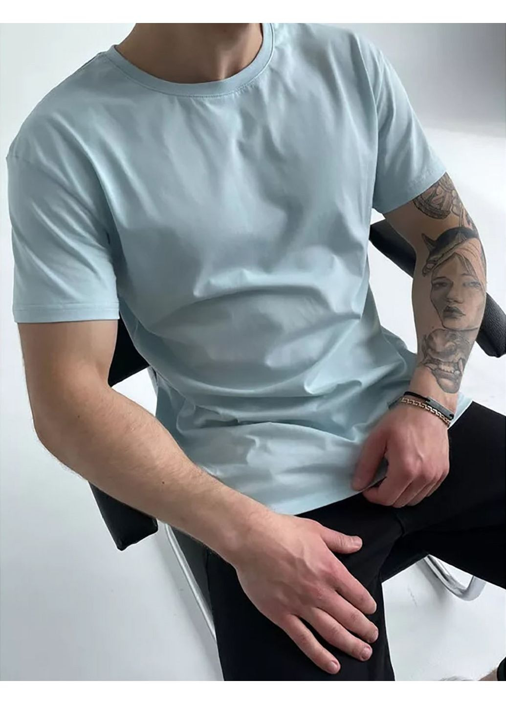 Светло-голубая унисекс футболка коттон (0011600sml3xl) Casual Trend №116