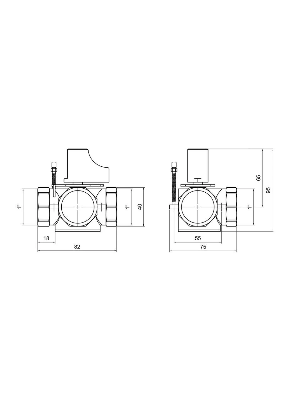 Клапан трехходовой Standart 1" ВР ручной SF363W25 Thermo Alliance (396803953)