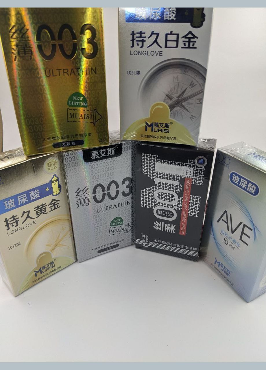 Презервативи із натурального латексу Red 001 (в упаковці 3 шт) Muaisi (307289539)