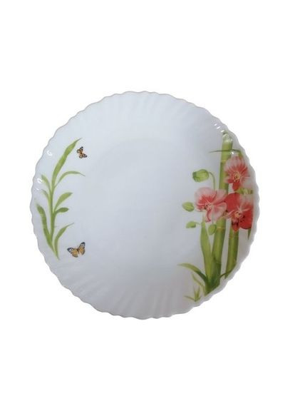 Тарілка № 8,5 мілка Бузковий піон Хвилястий край 00093058 Interos (335078476)