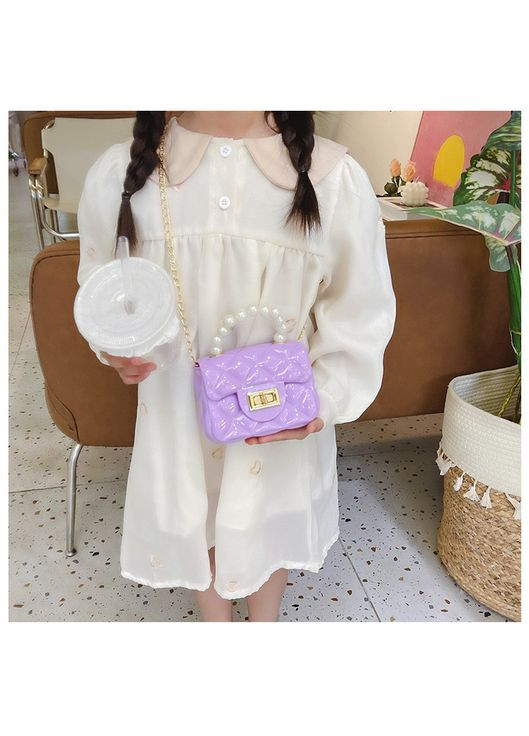 Дитяча маленька сумка 10446 крос-боді на ланцюжку фіолетова No Brand (314455154)