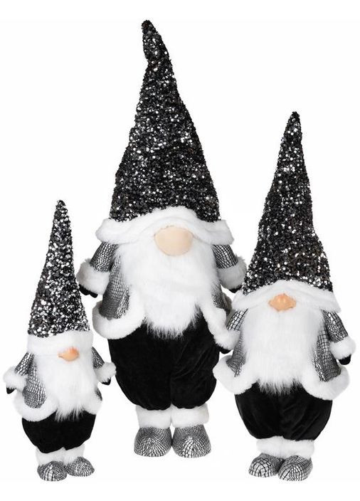 Мягкая игрушка Гном BlackWhite 35х26х97см в пайетках Shine Decor для детей интерьерный декор гномик Bona (368987210)