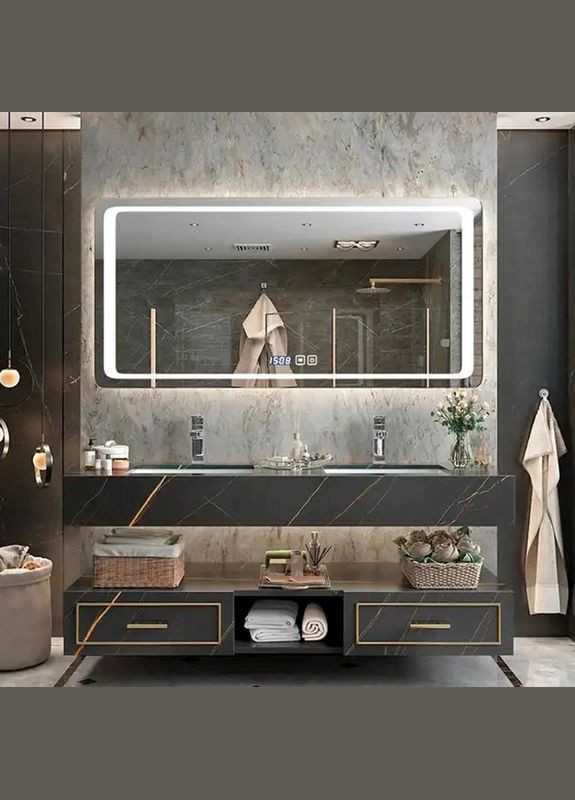 Дзеркало LED DE-M3031 90смх70см сенсорне включення + підігрів Dusel (316720429)