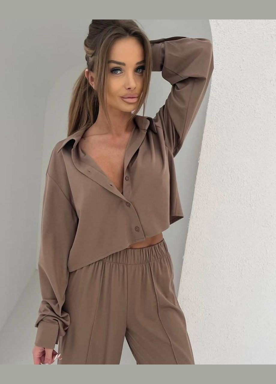 Женский шелковый костюм с рубашкой и брюками. Avanti (342740345)