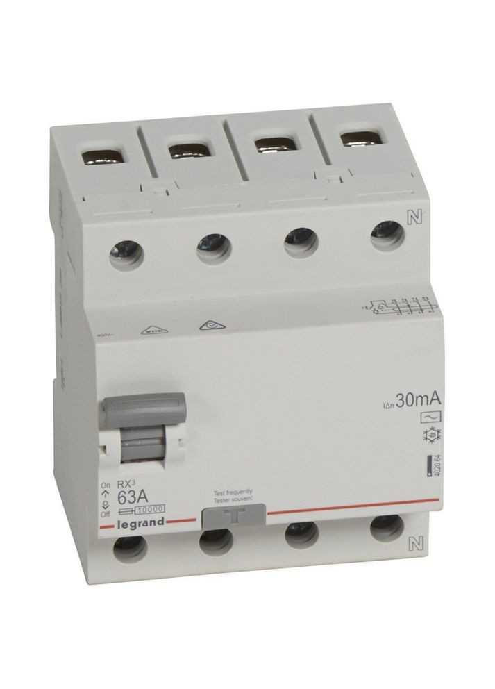 Диференціальне реле (ПЗВ, УЗО) 4Р RX³ 30mA 63А тип АС (402064) Legrand (336905496)
