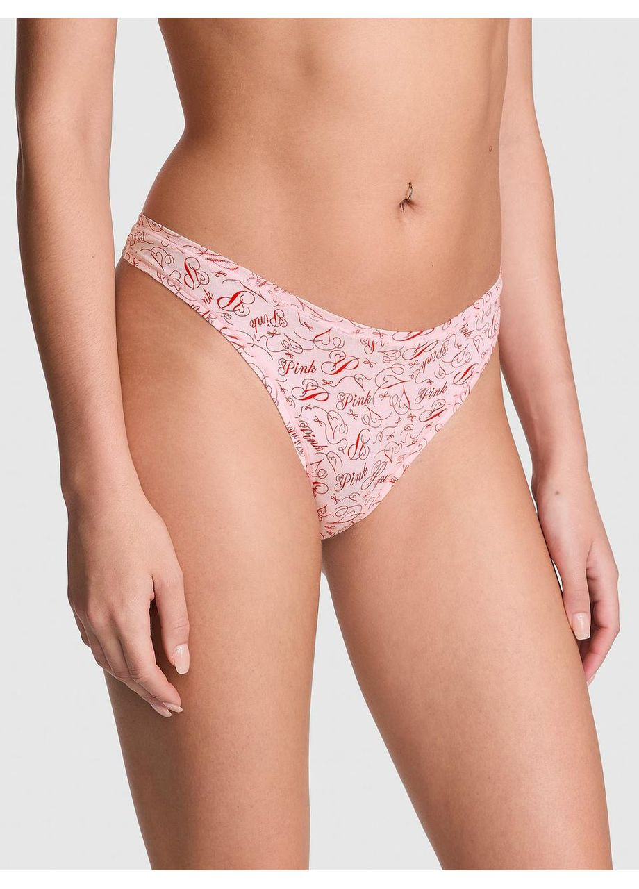 Жіночі трусики Logo Cotton High-Leg Thong Victoria's Secret (366290696)