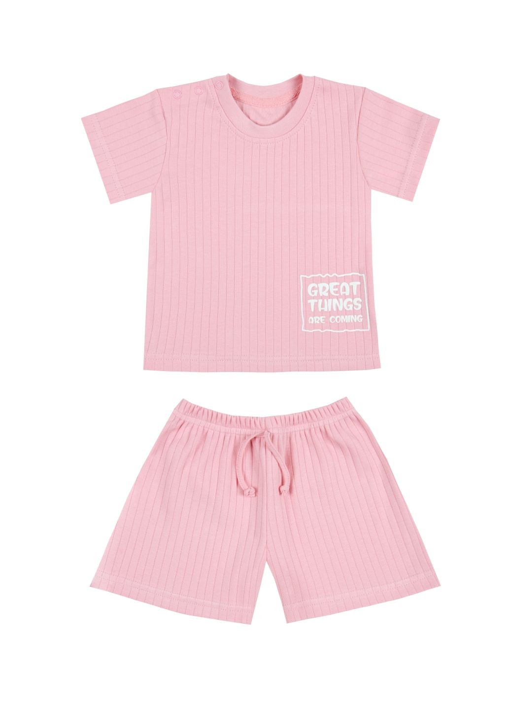 Рожевий літній дитячий костюм для дівчинки ks-25-11 GABBI