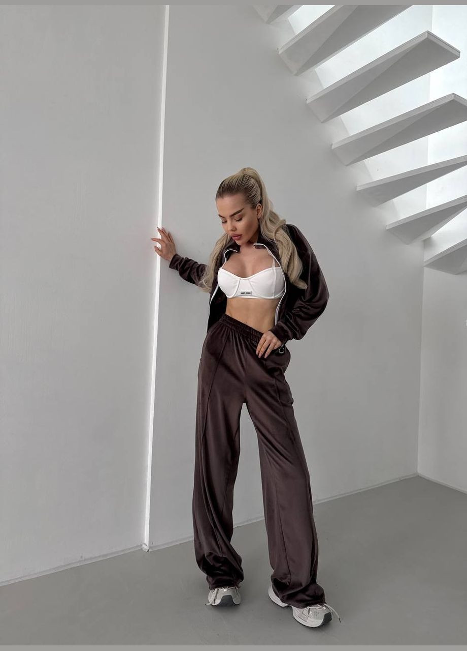 Велюровий жіночий костюм з штанами та кофтою Adelante (328000221)