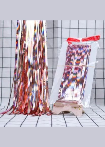 на фотозону з голограмою 1 м на 1 м рожеве золото Jannet Дощик (316333881)