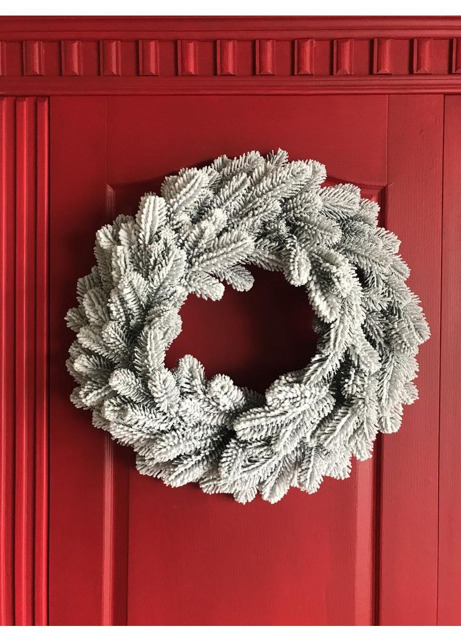 Вінок хвойний різдвяний Lux литий d-60 см Засніжений No Brand (370161635)