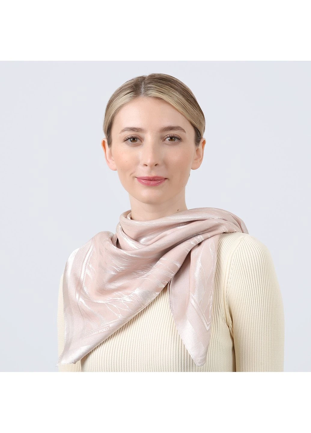 Хустка жіноча з принтом однотонна віскоза рожева ПЕНІ LuckyLOOK 006-901 (388957445)