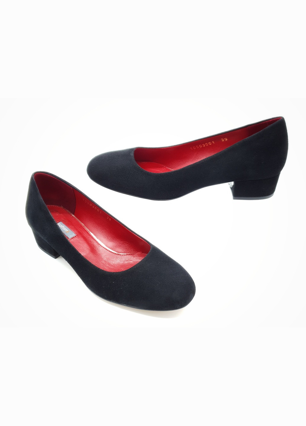 Жіночі туфлі чорні замшеві P-19-10 24 см (р) patterns (259299726)