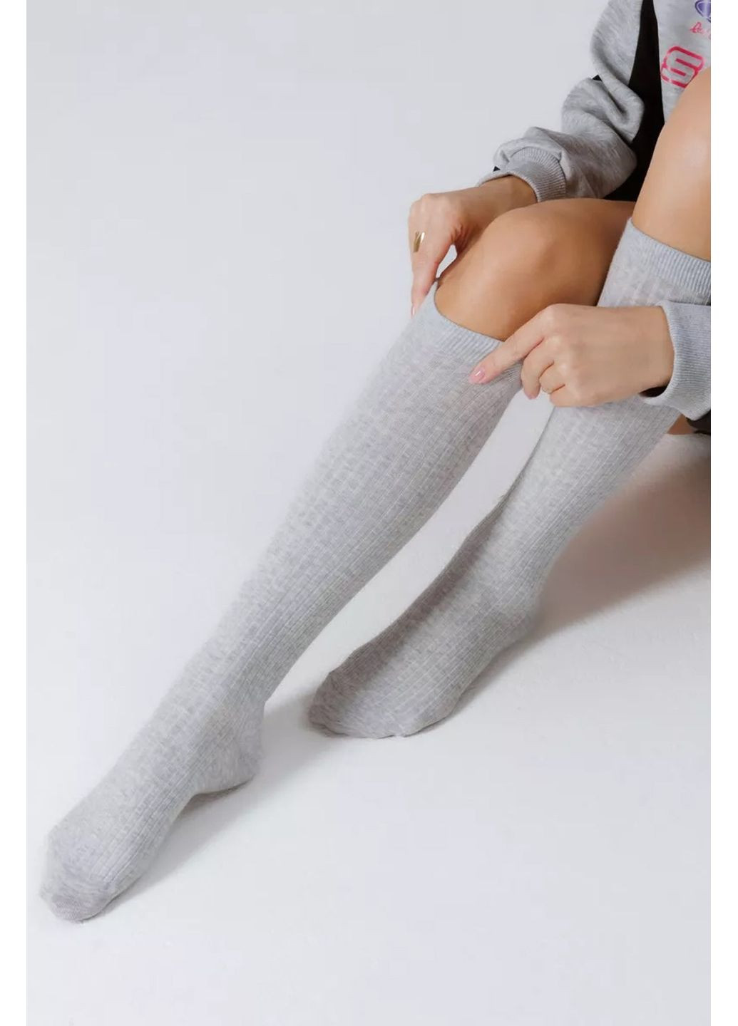 Сірі гольфи жіночі бавовняні в рубчик master 2751 Master Step (351582900)