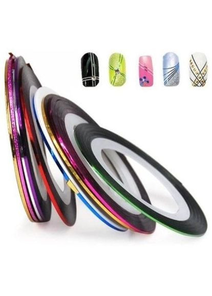 Стрічка для дизайну нігтів, 10шт (кольорова) Plus-plus (352749491)