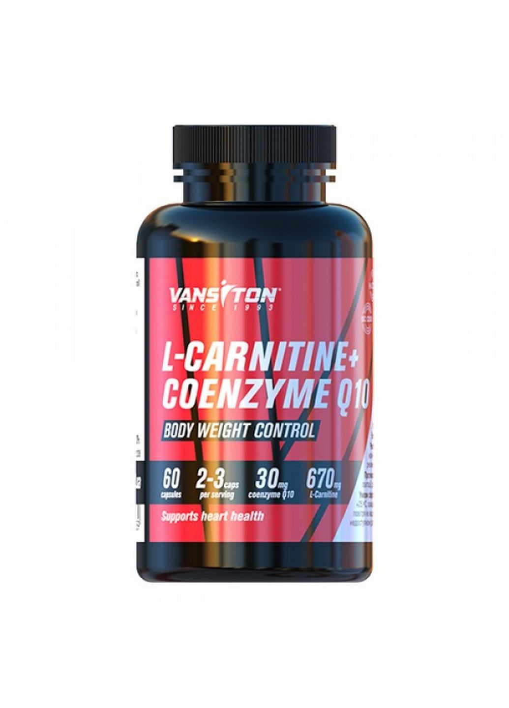 Жиросжигатель L-Carnitine + Coenzyme Q10, 60 капсул Vansiton (293478622)