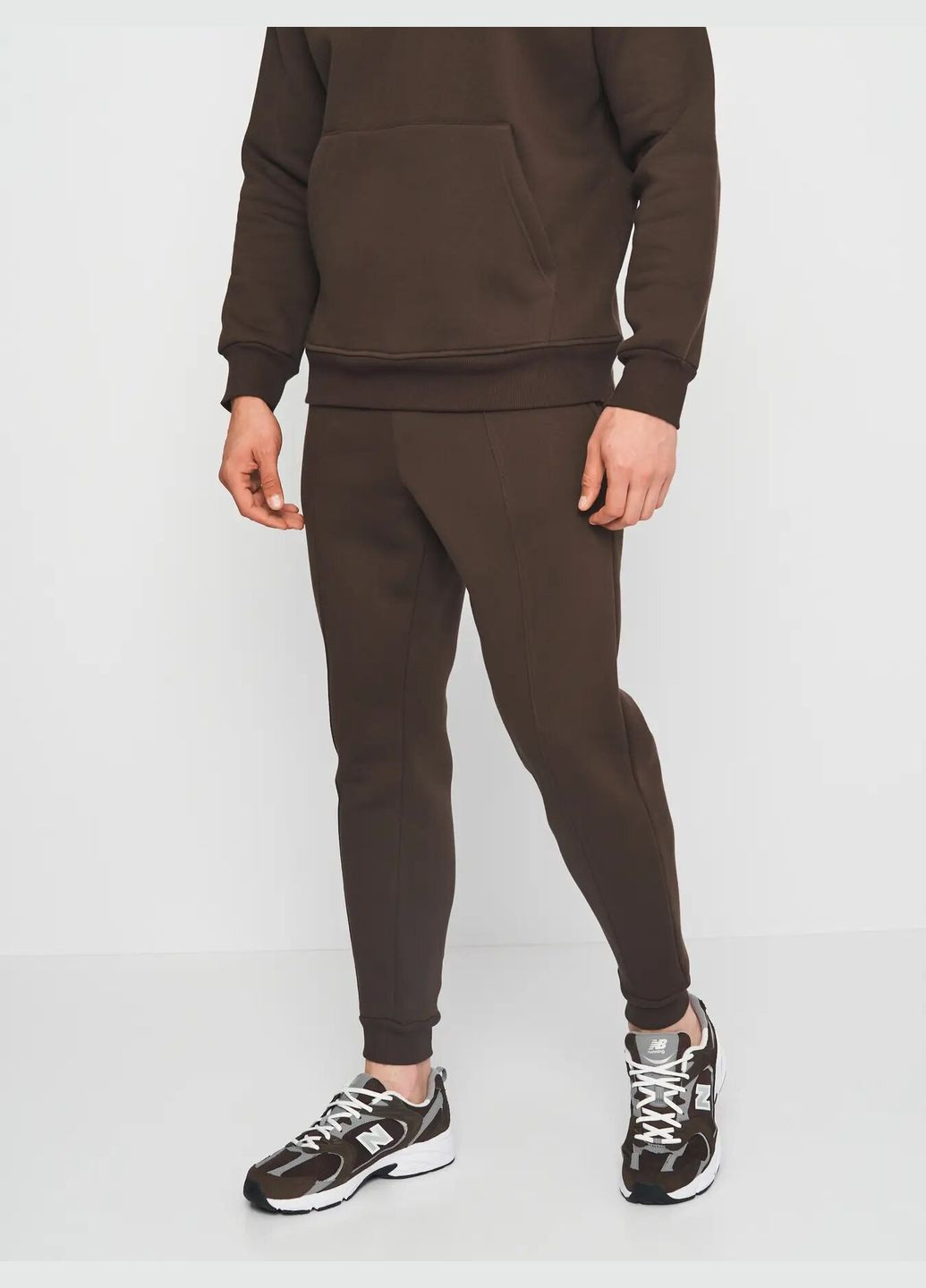 Коричневые кэжуал демисезонные джоггеры брюки Роза
