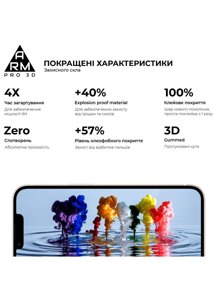 Скло захисне (m433773) ArmorStandart Pro 3D Apple iPhone 13 Pro Max Black (367069533)