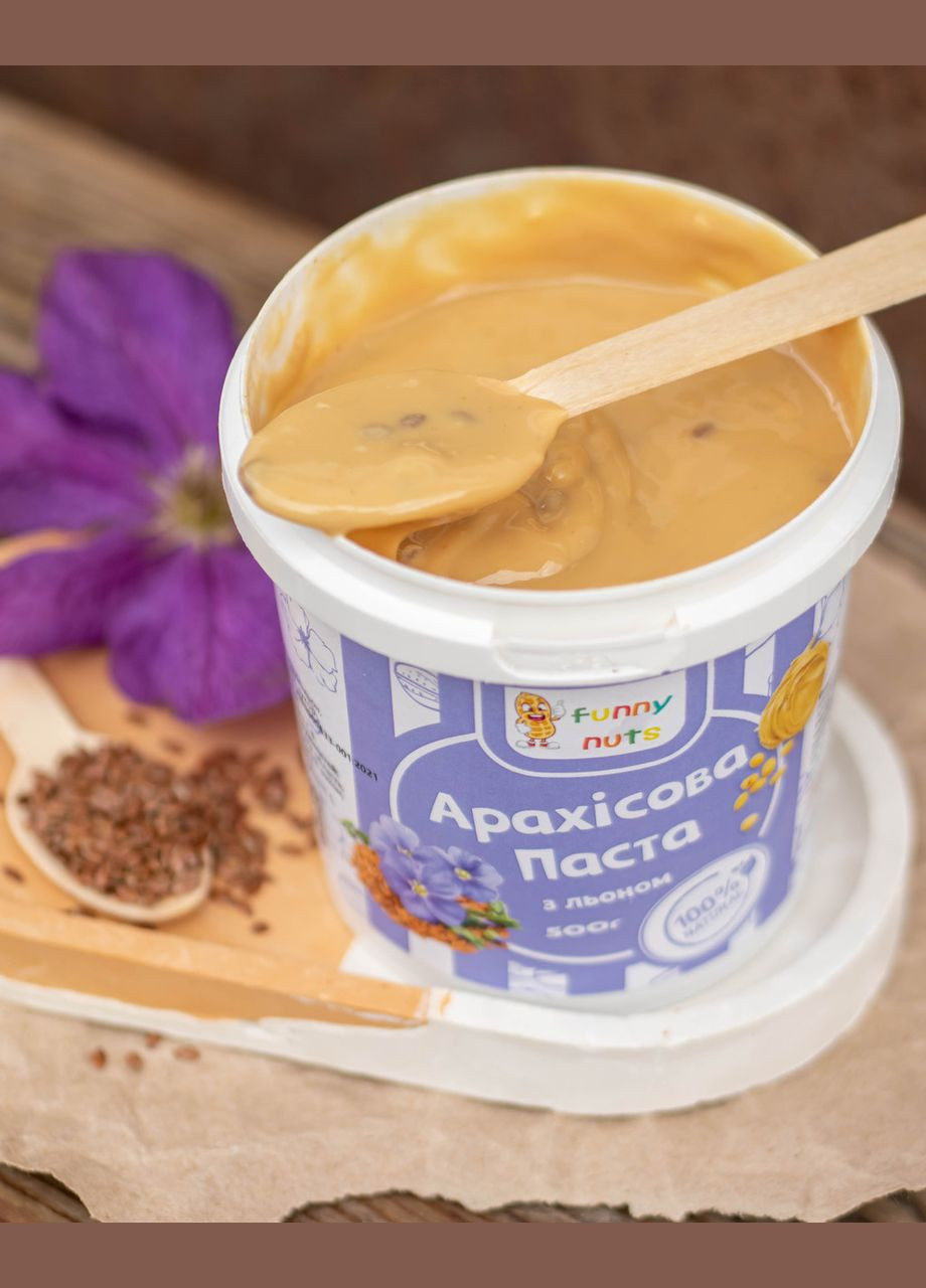 Арахисовая паста с льном 330г Funny Nuts (324612739)