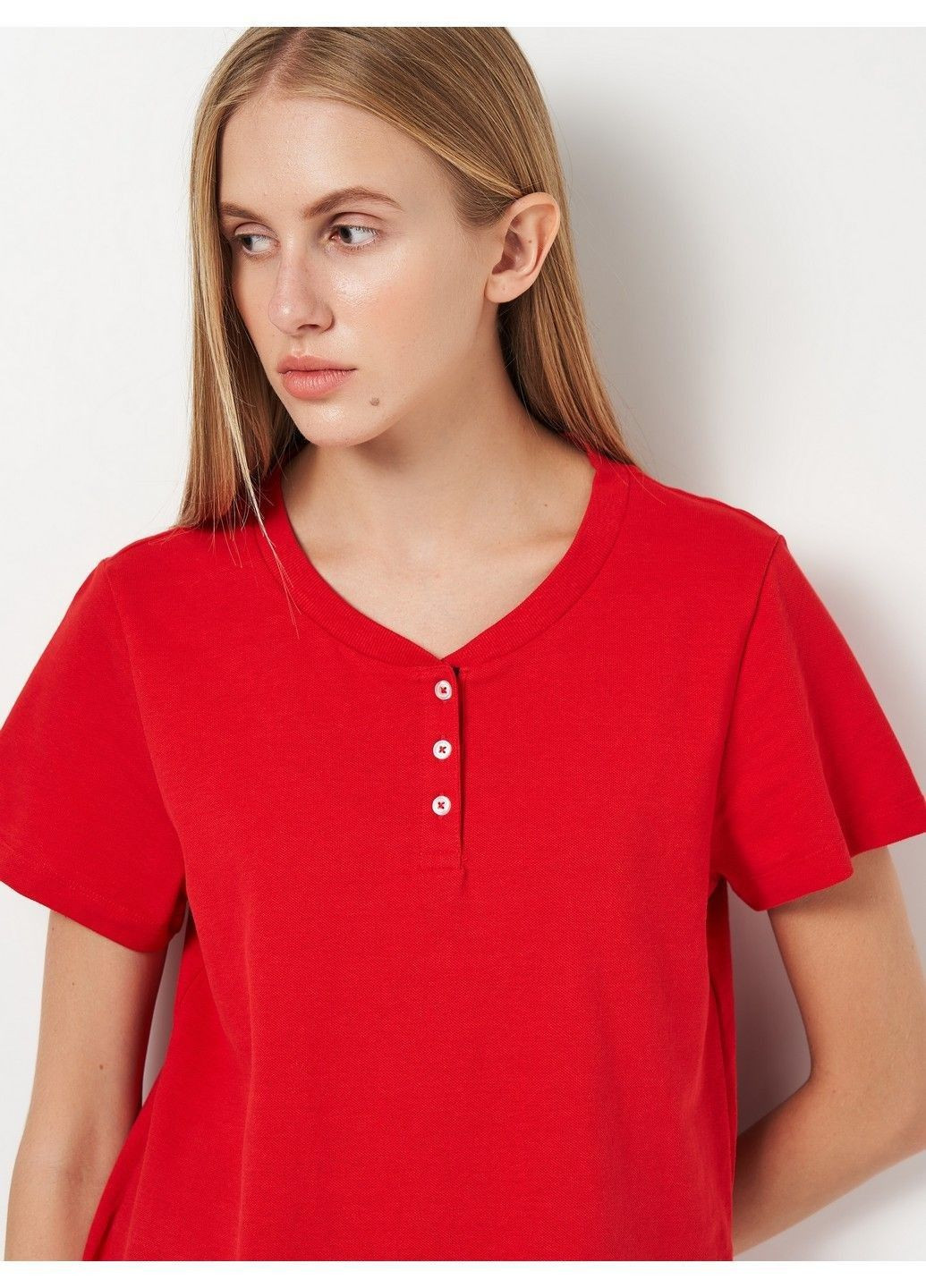 Красная женская футболка-поло Esmara однотонная