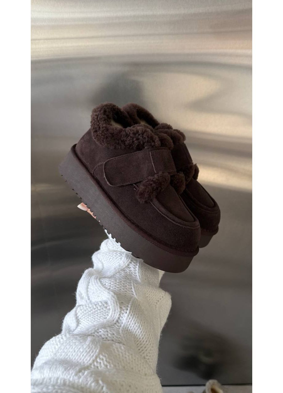 Угги из натуральной замши на липучке No Brand (368376207)