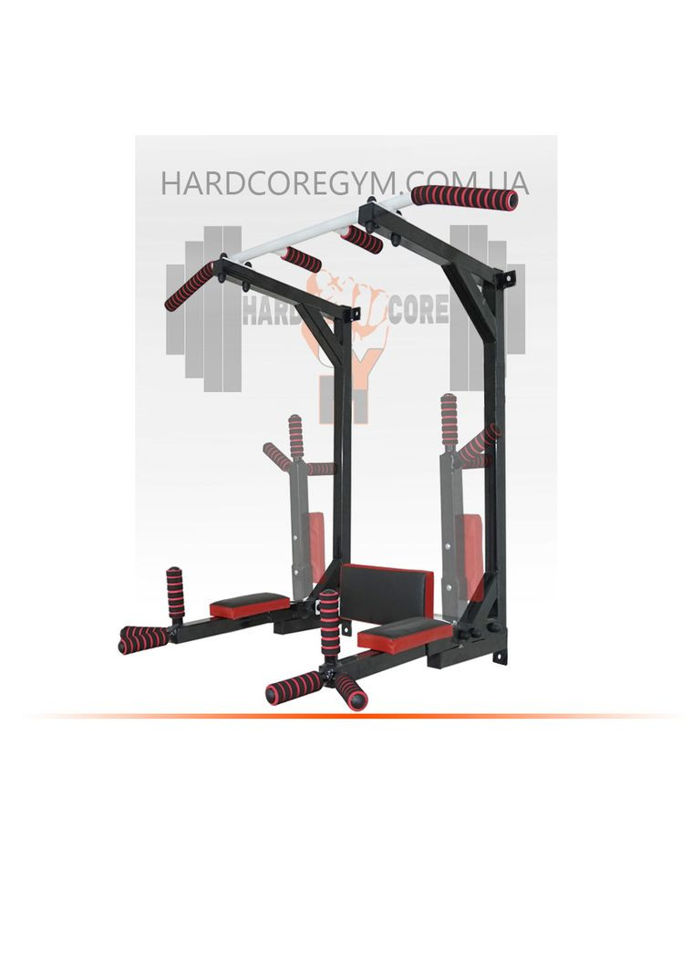 Комплекс настінний з підйомними брусами, турніком та пресом. Чорний з м'якими ручками No Brand (326596821)