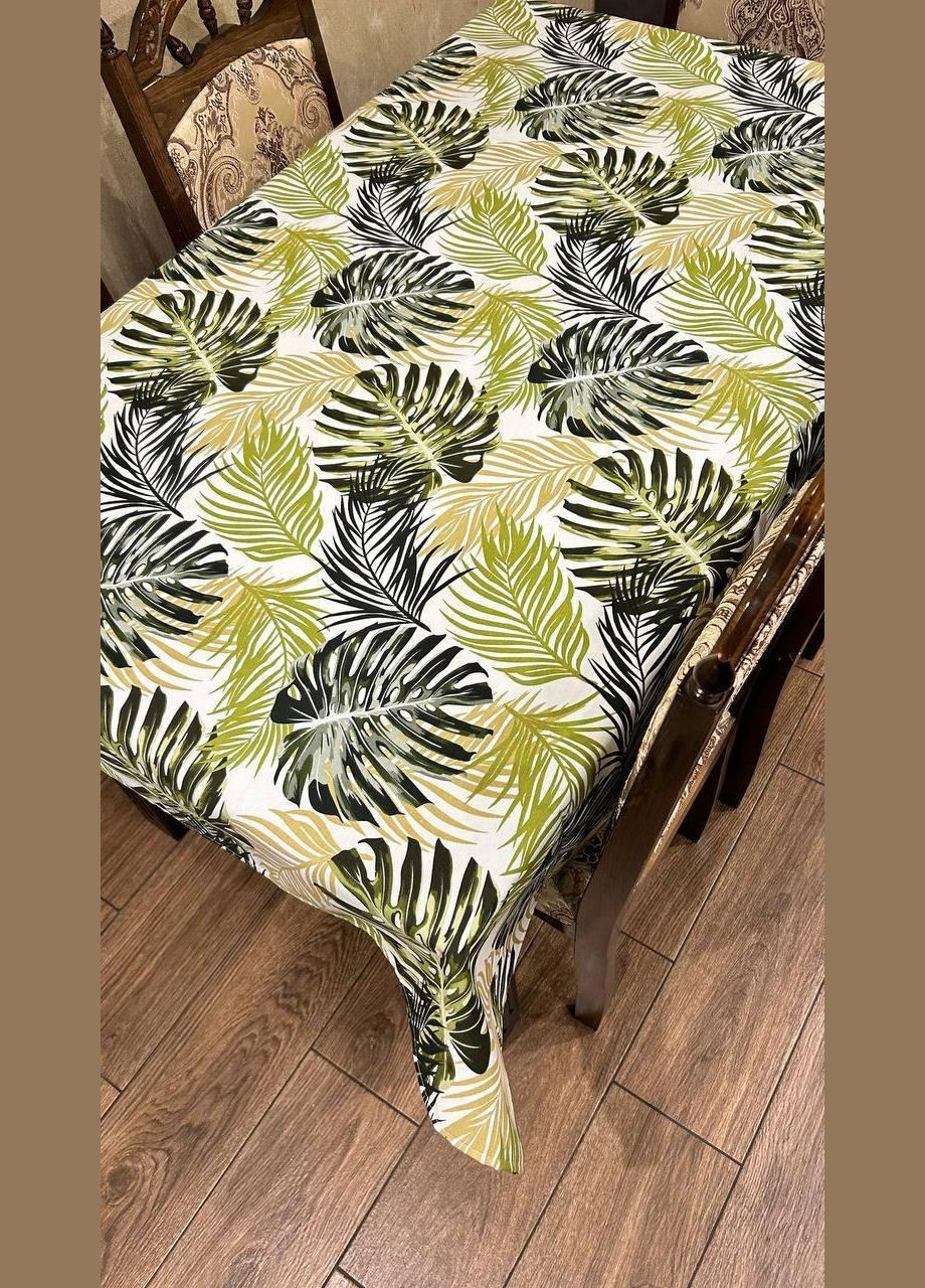 Водовідштовхувальна скатертина 120х180 см листя монстери 0504-5 (0504-5) No Brand (308755103)