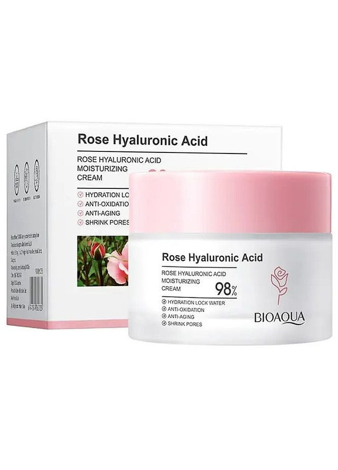 Крем для обличчя з екстрактом рози та гіалуронової кислоти Rose Hyaluronic Acid Cream 50g (1347546-22805394) Bioaqua (368641064)