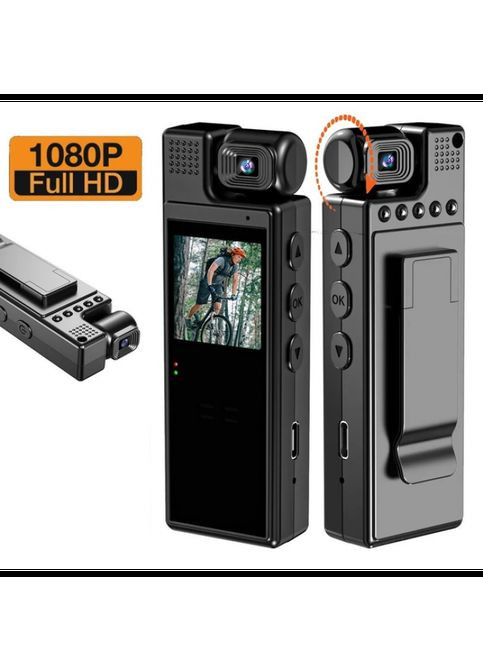 Нагрудна боді-камера L9 з дисплеєм 1.3 дюйми, датчик руху, аккум-1200мАч MDR No Brand (371794235)