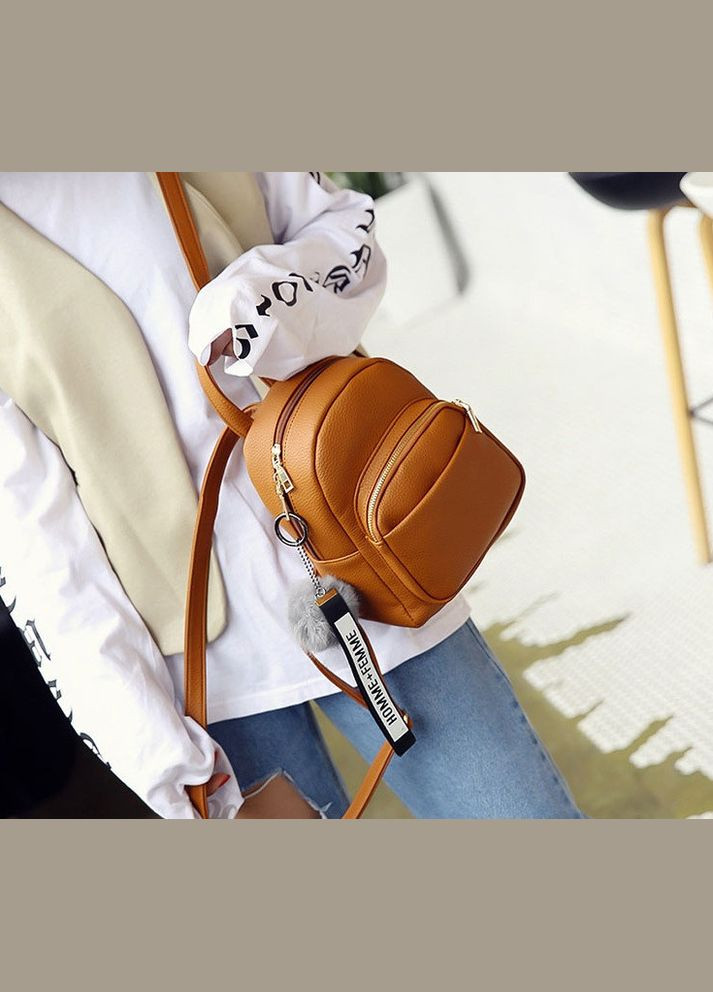 Жіночий маленький рюкзак екошкіра Коричневий No Brand (334730596)