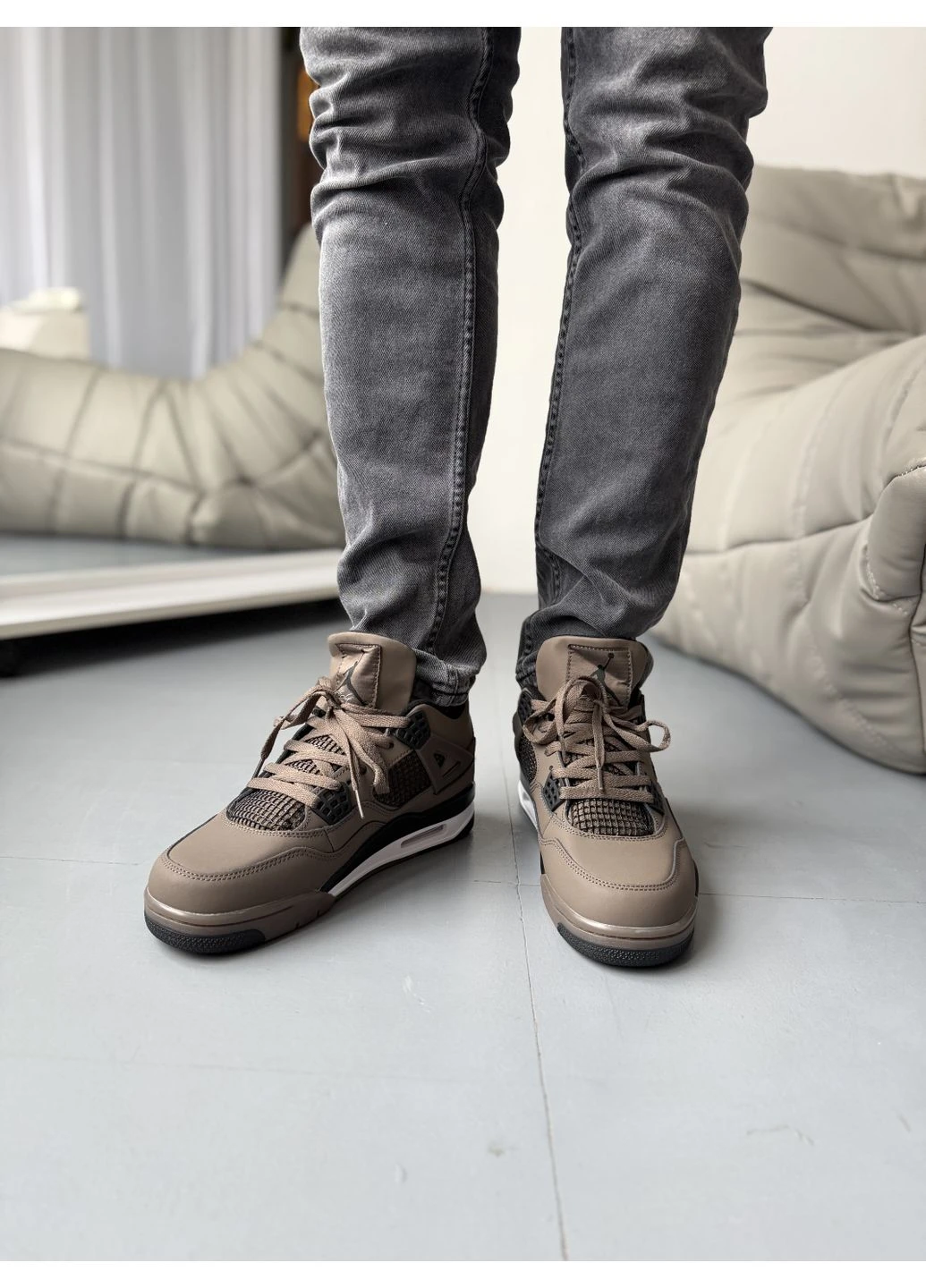 Цветные демисезонные кроссовки мужские nike 4 retro cave stone найк аир ретро No Brand
