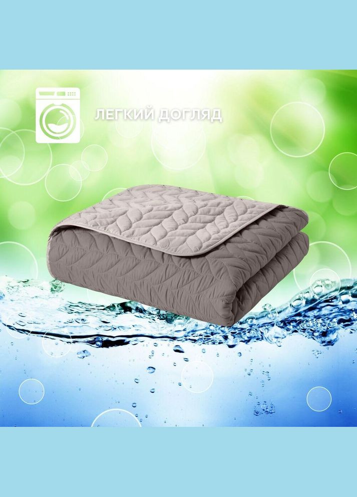 Покривало на ліжко 220х240 см Warmis двостороннє, міцне стьобання тканини, антиалергенне волокно сірий/беж IDEIA (322198804)