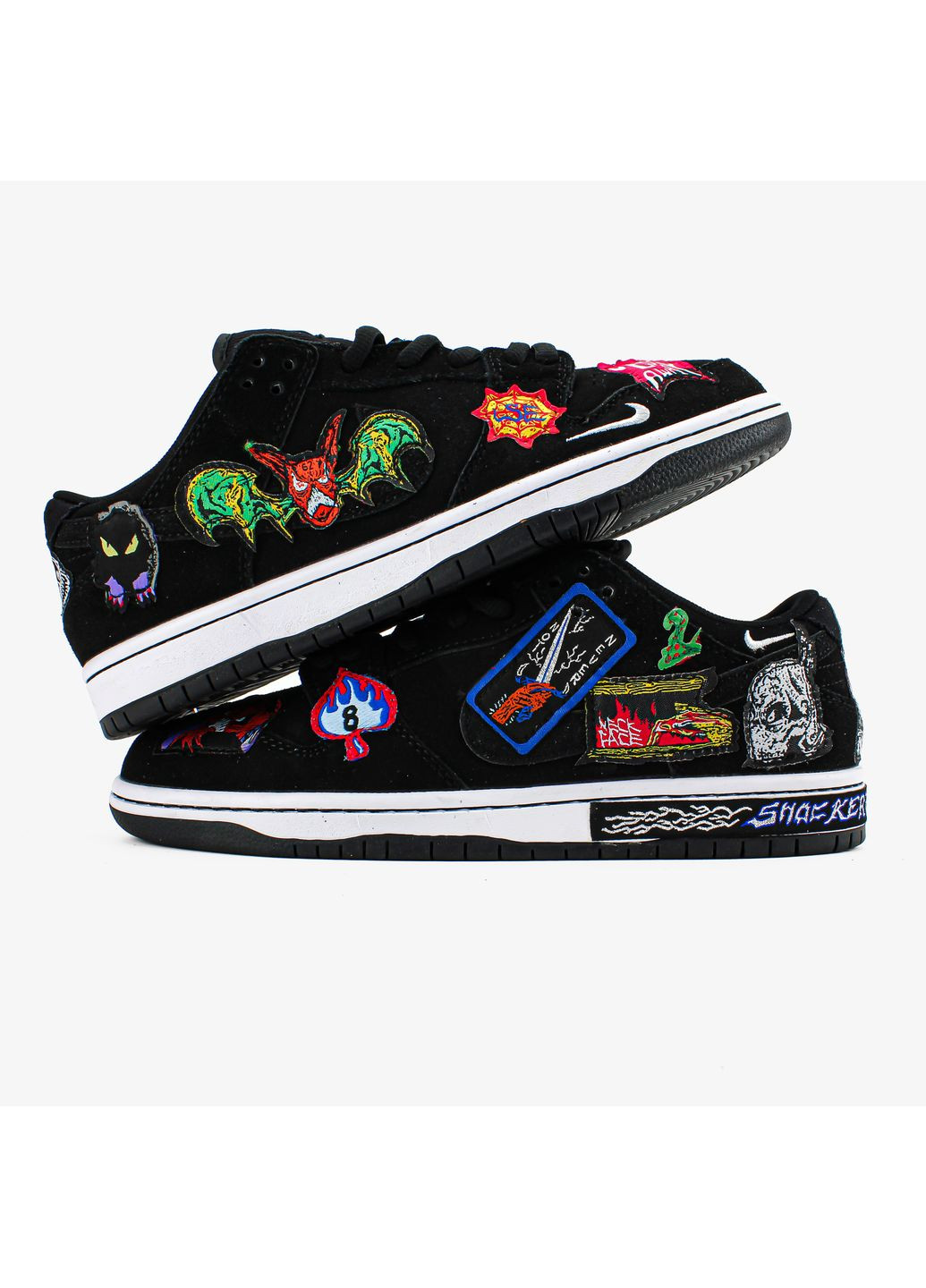 Кросівки жіночі і чоловічі Nike SB Dunk Low Pro QS Neckface black | Найк СБ Данк низькі чорні No Brand чорні демісезони (369370237)